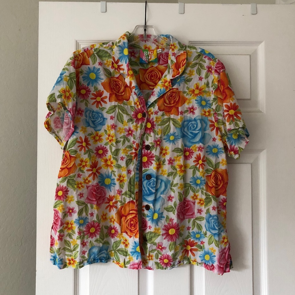 Big Bud Press Floral Wallpaper Shirt Size Medium